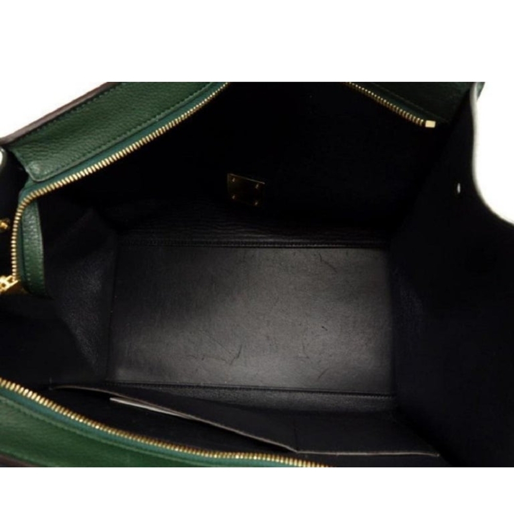 Celine Trapeze Medium Bag Green Calfskin Leather Gold Hardware Excellent w/ Tags - Picture 6 of 16